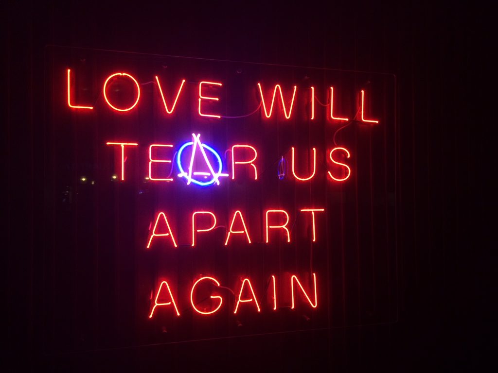 Pizza Punks Belfast - Love Will Tear Us Apart Neon Sign