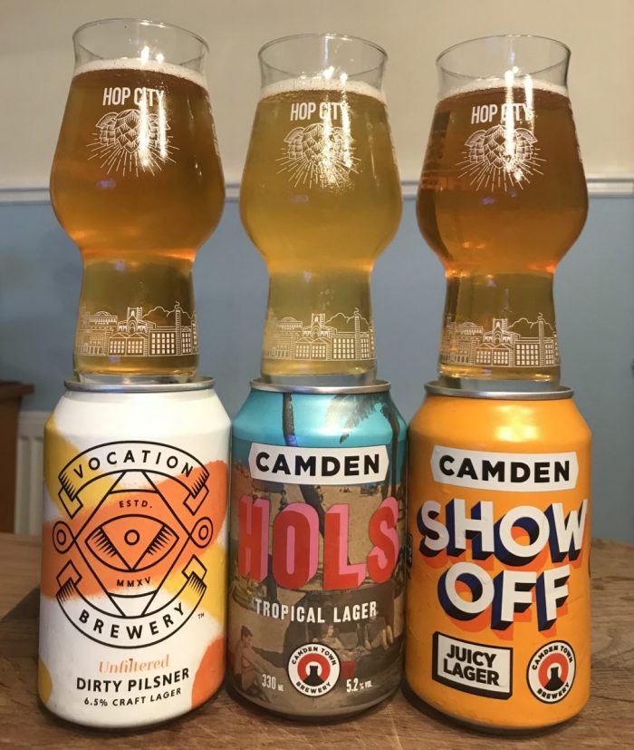 Vocation Dirty Pilsner, Camden Hols and Show Off Lagers